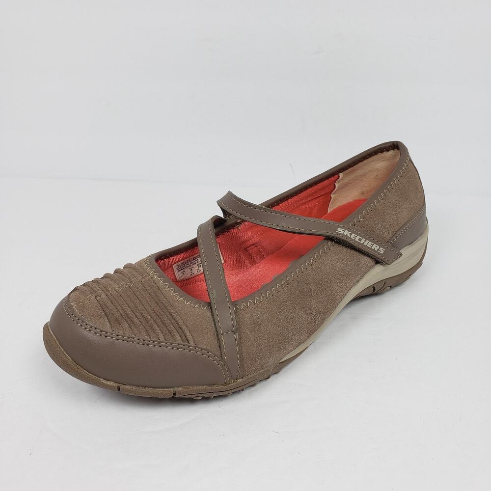 Skechers Womens Size 7 Brown Leather Casual Mary Jane Flats Shoes SN22266 - Picture 2 of 12